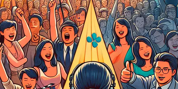 A triptych illustrating emotional tones in adult films: vibrant enthusiasm, somber criticism, and calm analysis.